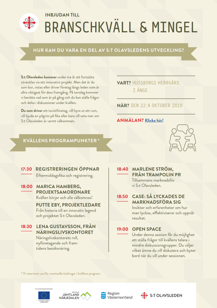 Program för branschkvällen i Åre.